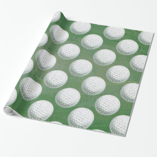 Painted Golf Ball Pattern Wrapping Paper