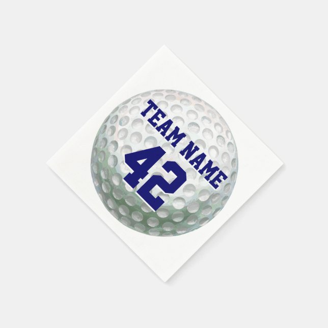 Painted Golf Ball with Name Napkin (Corner)