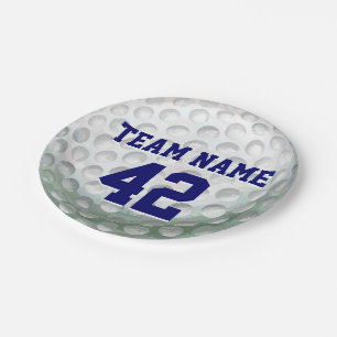 Painted Golf Ball with Name Paper Plate