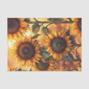 Painted Gothic Warm Sunflowers Decoupage Paper