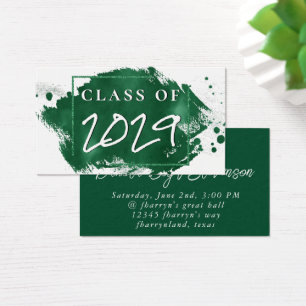 Painted Grad   Green Graduation Announcement