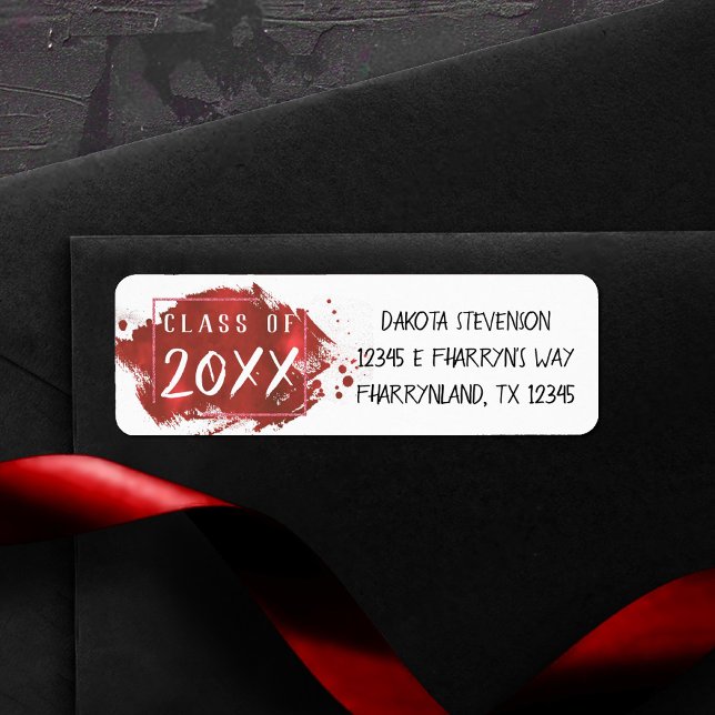 Painted Grad | Red Graduation Return Address (Creator Uploaded)