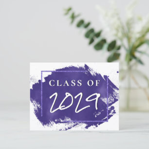 Painted Grad   Violet Purple Splatter Party Invitation Postcard