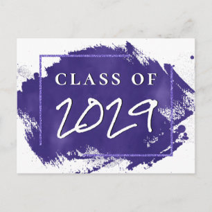 Painted Grad   Violet Purple Splatter Party Invitation Postcard