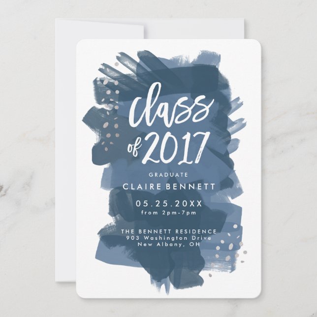 Painted Graduate Class of 2017 Graduation Announcement (Front)