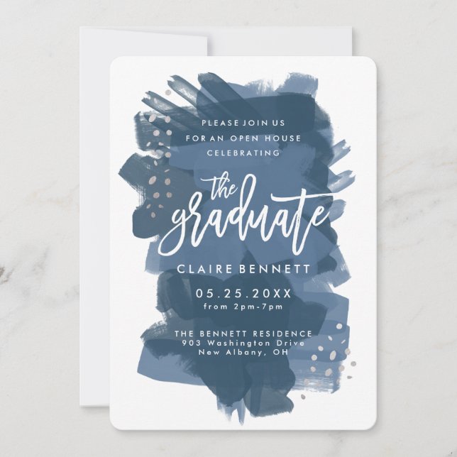 Painted Graduate Photo Graduation Invitation (Front)