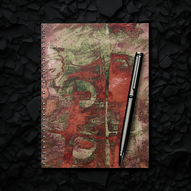 Painted Graffiti Grunge Autumn Red Green Rust Notebook (Creator Uploaded)