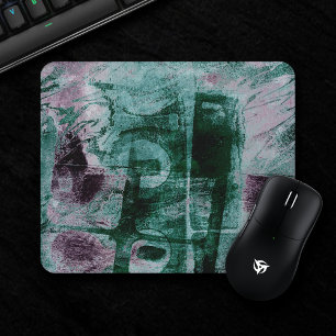 Painted Graffiti Grunge Moody Plum Purple Green Mouse Mat