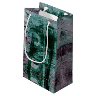 Painted Graffiti Grunge   Moody Plum Purple Green Small Gift Bag
