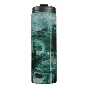 Painted Graffiti Grunge Moody Plum Purple Green Thermal Tumbler