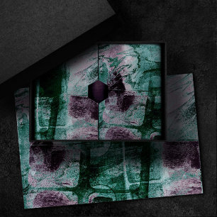Painted Graffiti Grunge   Moody Plum Purple Green Tissue Paper