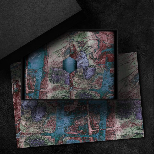 Painted Graffiti Grunge | Rust Red Blue Taupe Tissue Paper (Creator Uploaded)
