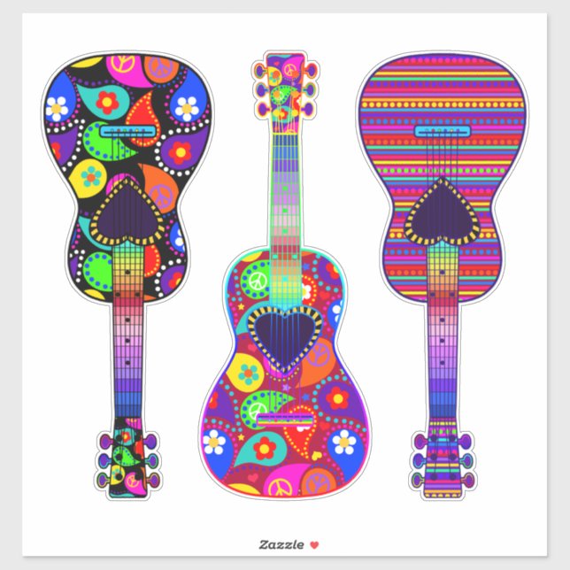 Painted Guitars | Boho | Hippie Style (Sheet)