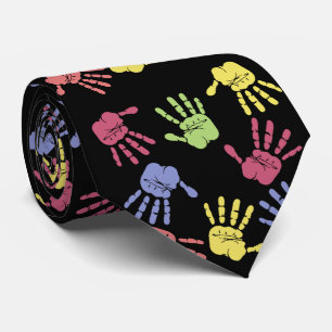 Painted Hand Print Necktie