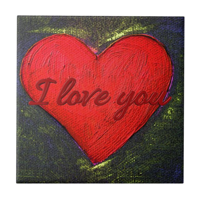 Painted Heart Ceramic Tile (Front)