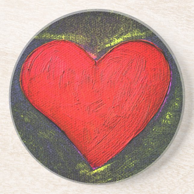 Painted Heart Coaster (Front)