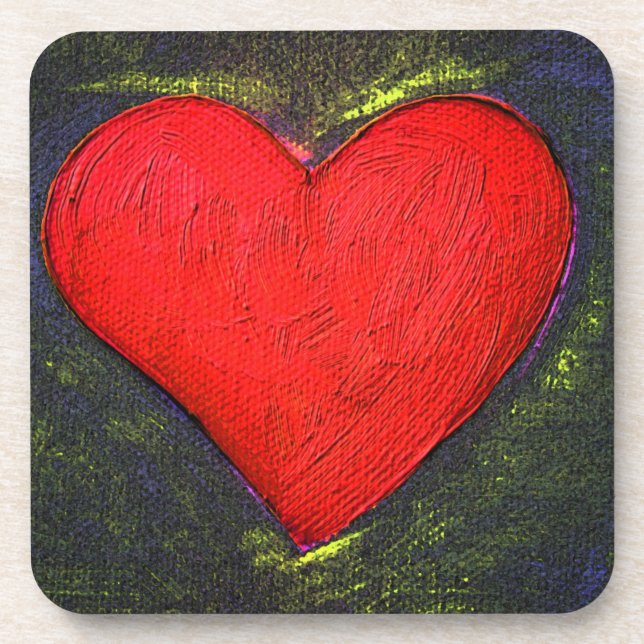 Painted Heart Coaster (Front)