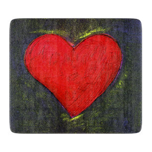 Painted Heart Cutting Board