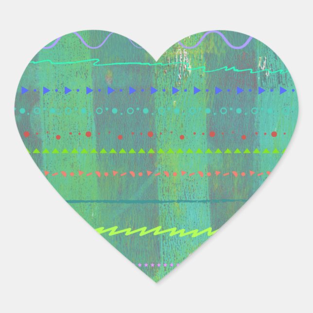Painted Heart Heart Sticker (Front)