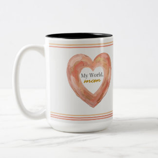 Painted Heart Mom Quote Art Two-Tone Coffee Mug