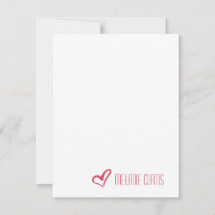 Painted Heart  Personalised Stationery Note Card