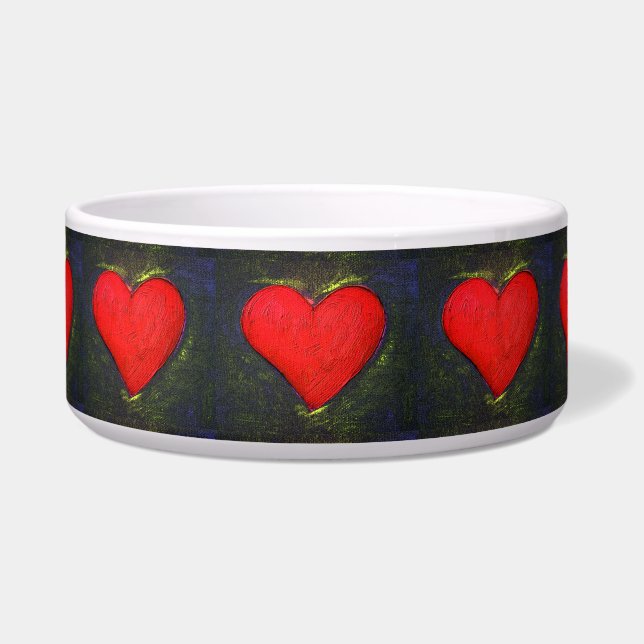 Painted Heart Pet Bowl (Front)