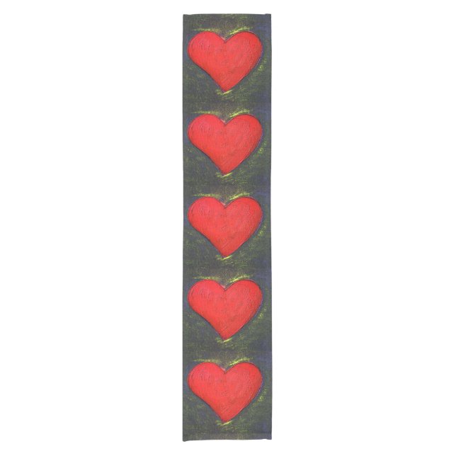 Painted Heart table Runner (Front)