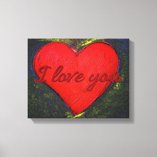 Painted Heart Wrapped Poster Canvas Print