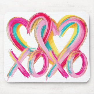 Painted Hearts & XOXO Mouse Mat