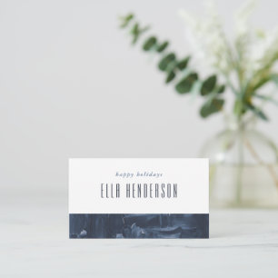 Painted Holiday Christmas Party Place Card - Blue