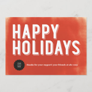 Painted Holidays Red Flat Invitation