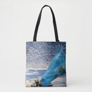 Painted horse and early morning sky on a tote bag