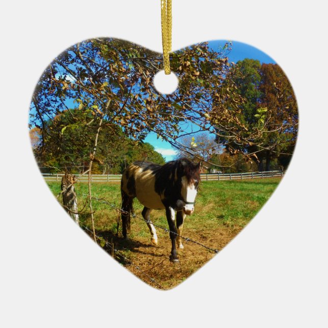 Painted Horse, Ceramic Tree Decoration (Front)