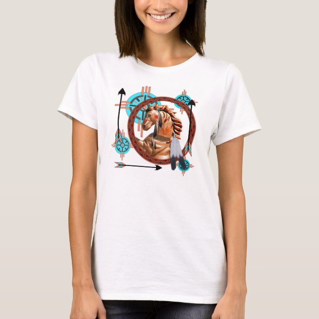 Painted Horse Southwester Design T-Shirt (Front)