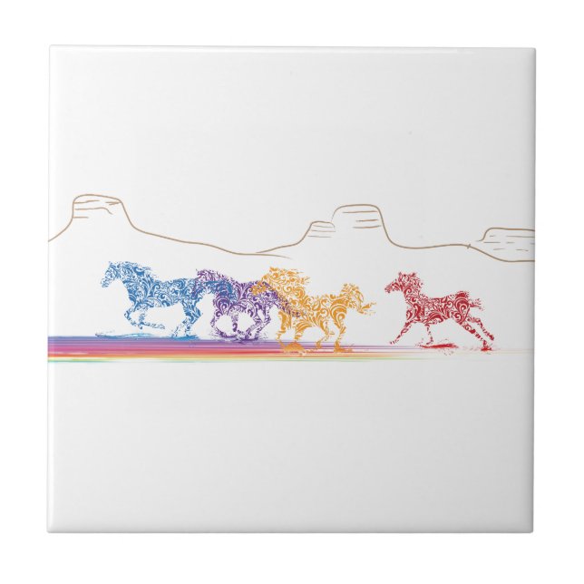 Painted Horses in the Painted Desert Tile (Front)