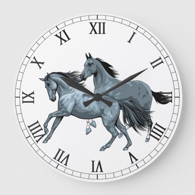 Painted Horses  Wall Clock (Front)