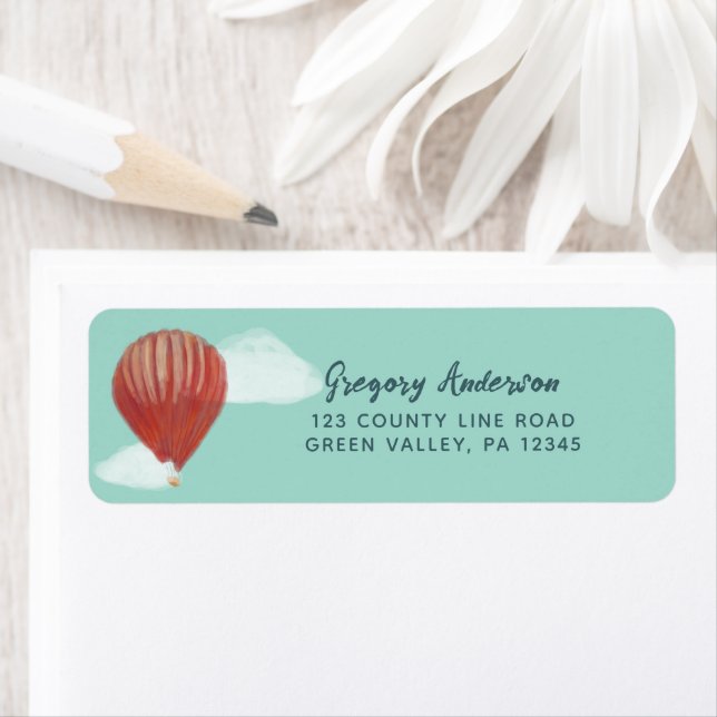 Painted Hot Air Balloon Return Address Labels (Insitu)