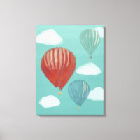 Painted Hot Air Balloons and White Clouds