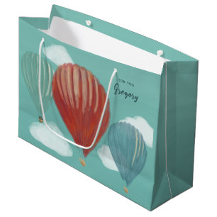 Painted Hot Air Balloons Personalised Large Gift Bag