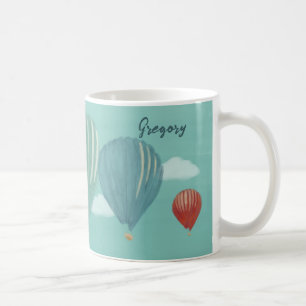 Painted Hot Air Balloons Personalized Coffee Mug