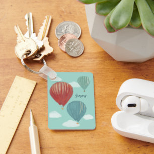 Painted Hot Air Balloons Personalized Key Ring