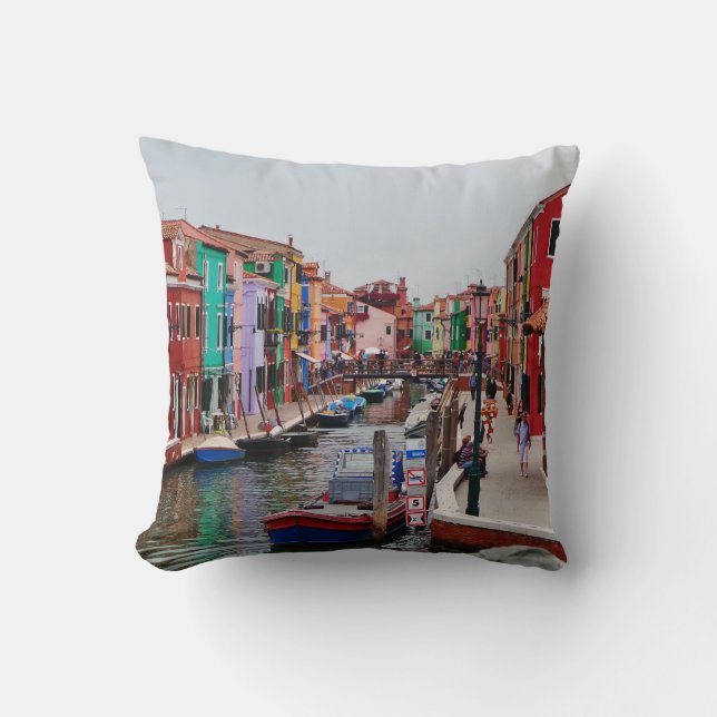 Painted Houses Italy Venice Cushion (Front)