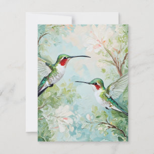 Painted Hummingbirds Holiday Card