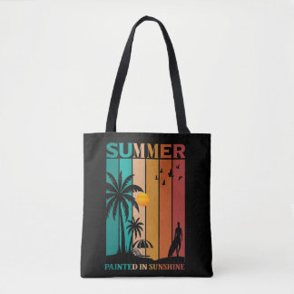 Painted in Sunshine Retro Summer Tee Tote Bag