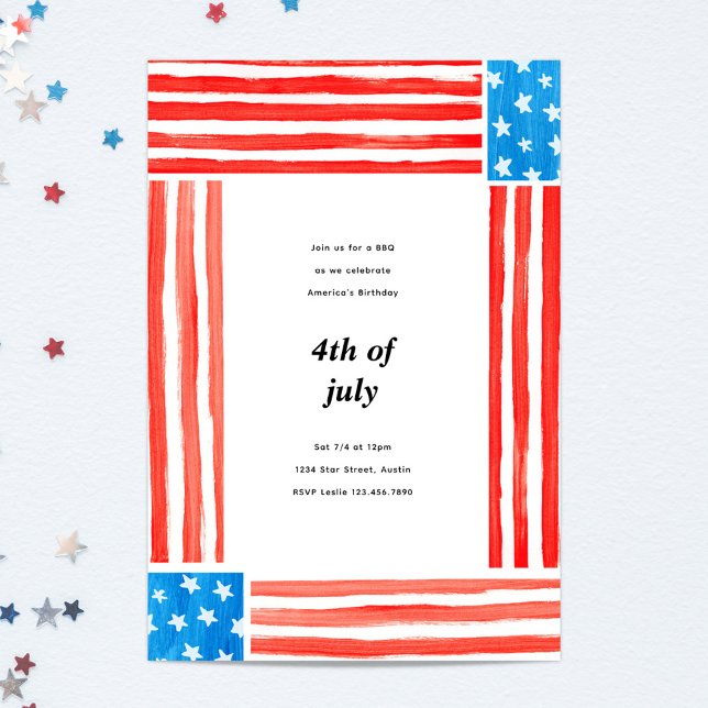 Painted Independence 4th of July Party Invitation (Creator Uploaded)