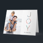 Painted Joy Holiday Photo Greeting card<br><div class="desc">Holiday Folded photo greeting card with Hand lettered greeting message.</div>