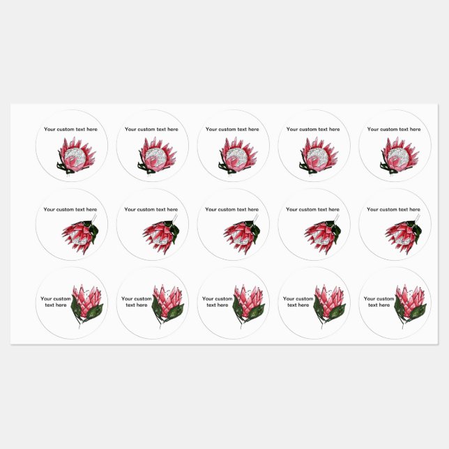 Painted King Protea labels (Sheet)
