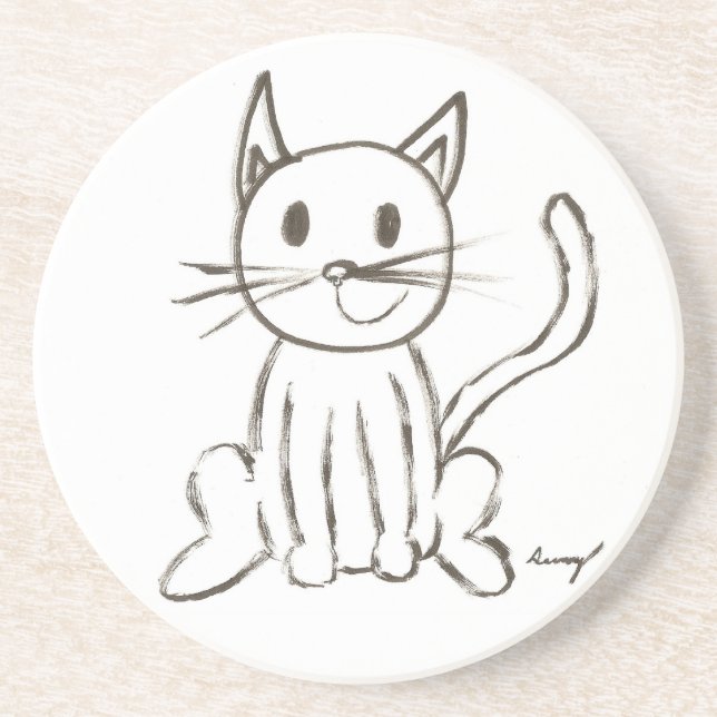 Painted Kitty Coaster (Front)