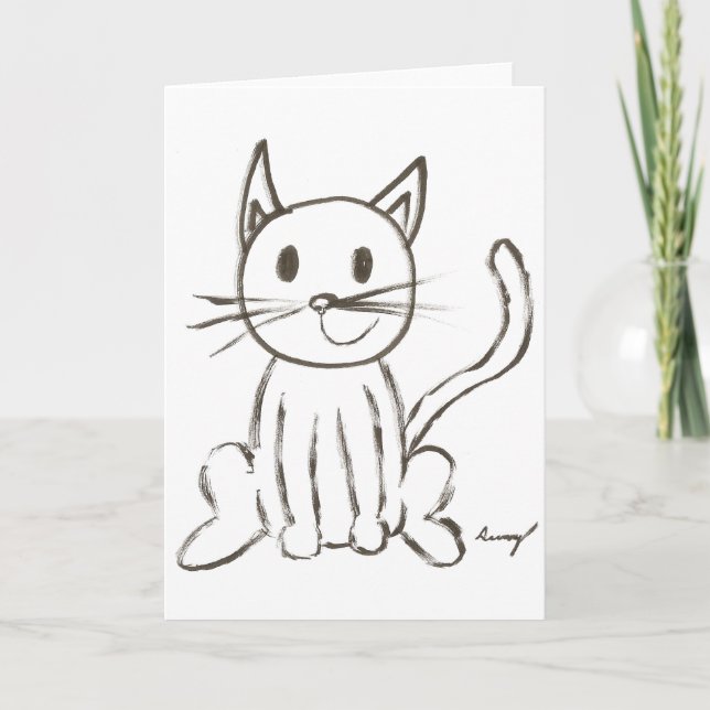 Painted Kitty Customisable Greeting Card (Front)