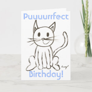 Painted Kitty "Puuuurrfect Birthday" Card